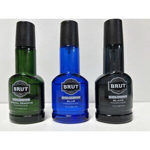 Brut 3pc Discontinued Colognes Special Reserve, Blue & Black 30ml  *Read Levels*